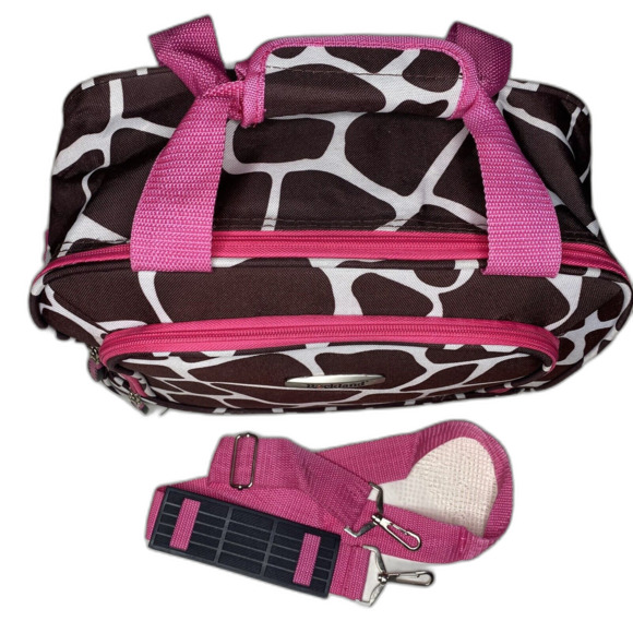 Rockland Brown Cow Print Canvas Carry-On Tote Travel Bag Weekender Overnight - Picture 2 of 11